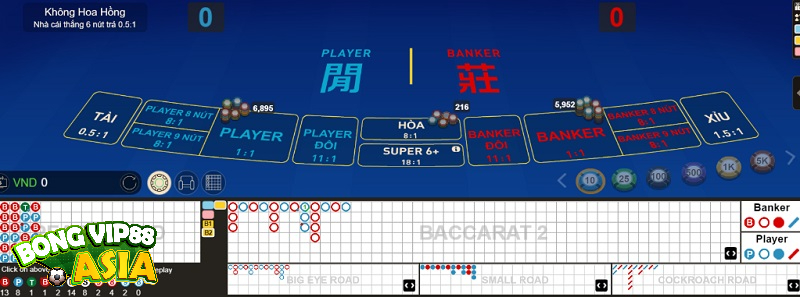 Đánh Baccarat tại nhà cái Bongvip88 thắng nhiều tiền